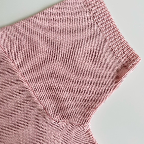 Vintage mauve short-sleeve sweater with floral appliqué - Picture 5 of 6